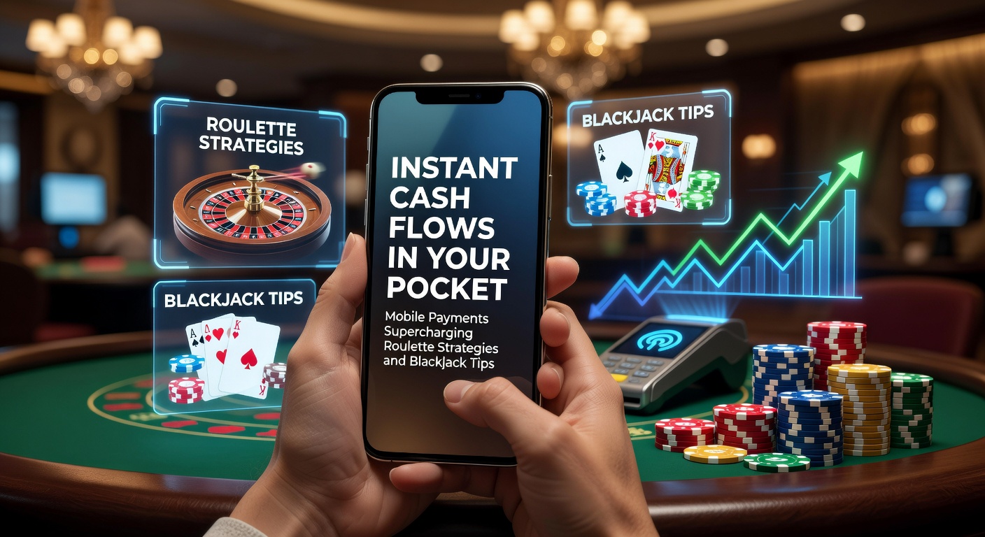 Smartphone mit Mobile-Payment-App und Roulette-Tisch im Hintergrund, das Instant-Überweisungen symbolisiert