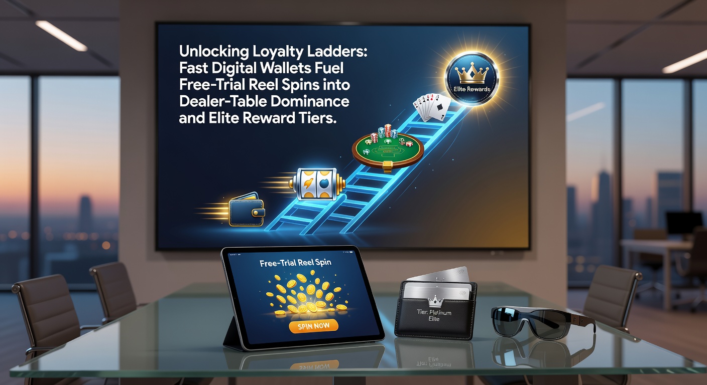 Grafik einer steigenden Loyalitätsleiter mit Wallets, Slots und Live-Tischen, die Belohnungen symbolisiert