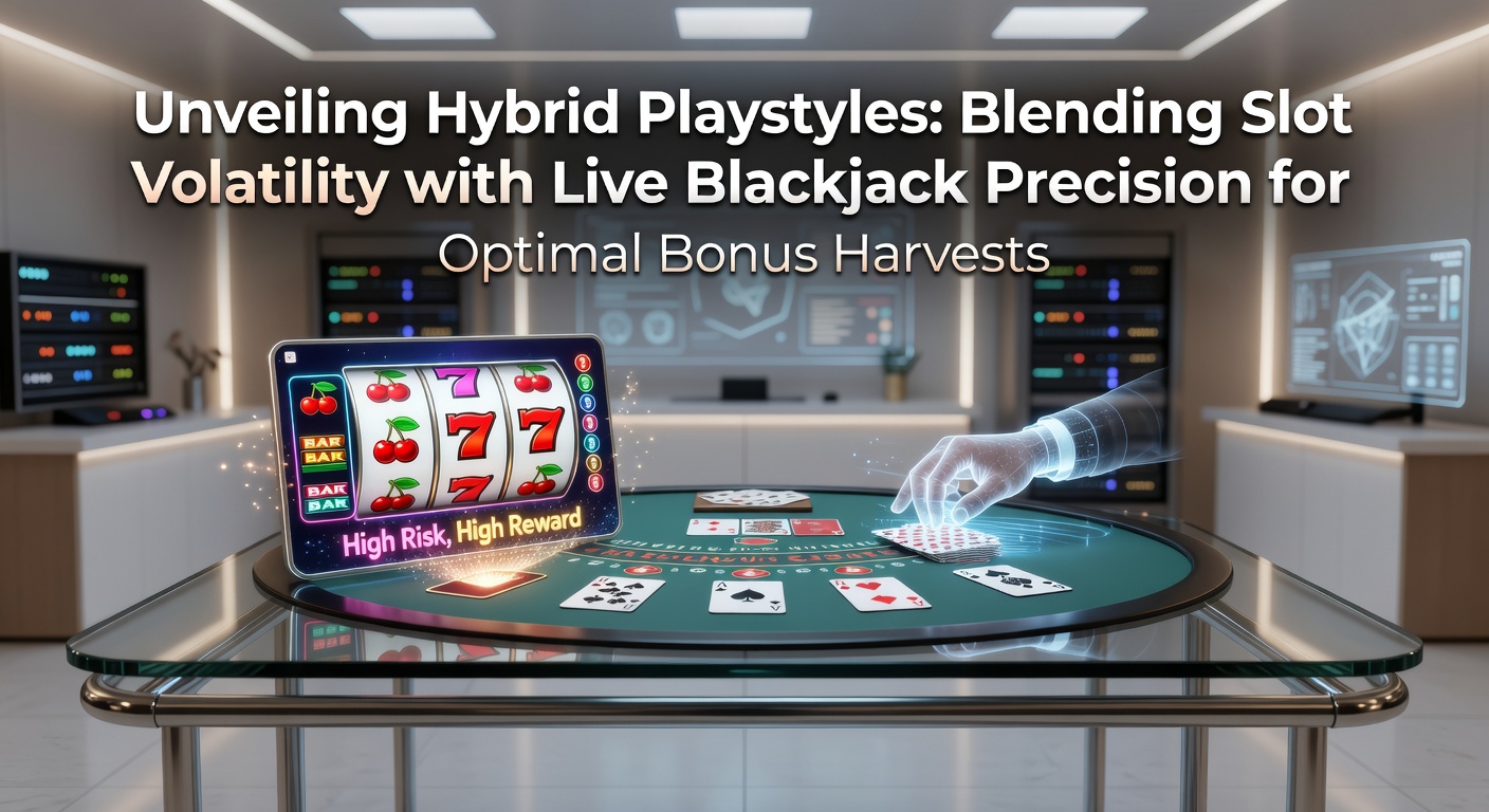 Grafik zeigt hybride Spielstrategien mit Slots und Live-Blackjack, die Boni maximieren