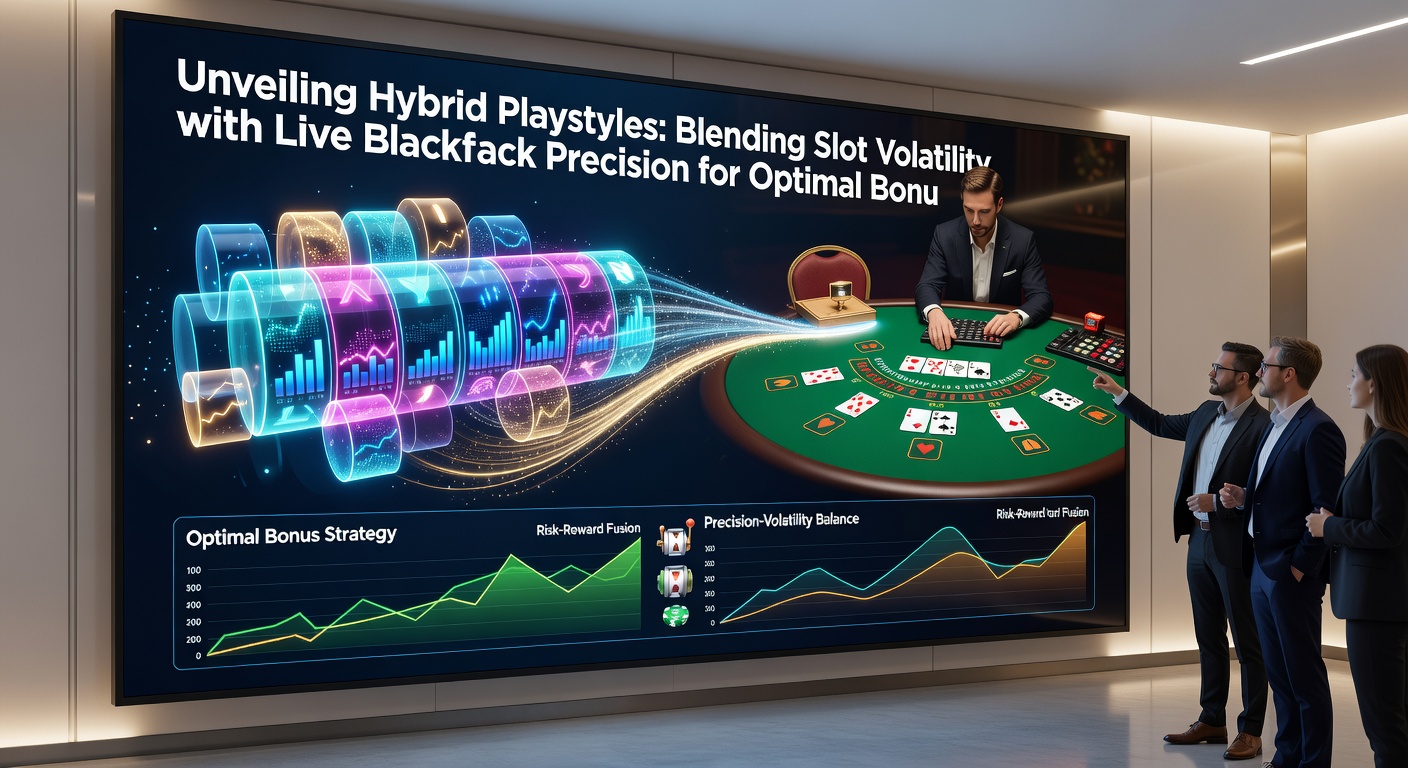 Live-Blackjack-Tisch mit Slot-Elementen im Hintergrund, symbolisiert hybride Präzision